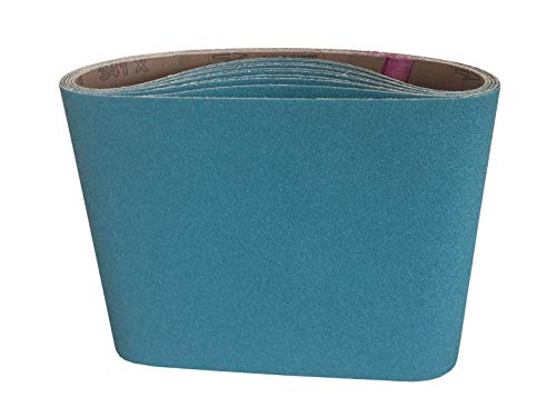 7-7/8 x 29-1/2 Inch Sanding Belts - Starcke Premium 100 Grit Blue Zirconia Cloth Belt Sanders for Woodworking, Metal, Composites & Aluminum, Autobody Sandpaper Belts, Floor Belt Sanding - 5 Pack