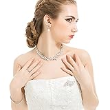 YOQUCOL White Cubic Zirconia Crystal Rhinestone Ribbon Shape Silver Tone Brooch Pin For Women Wedding Brides Jewelry