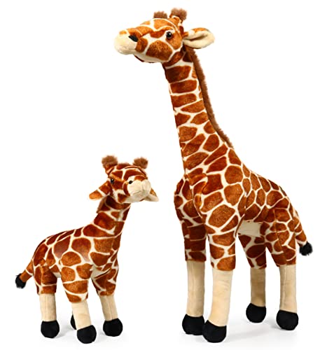 Ice King Bear Mom and Baby Stuffed Animals Set Zoo Wild Animals (Giraffe)