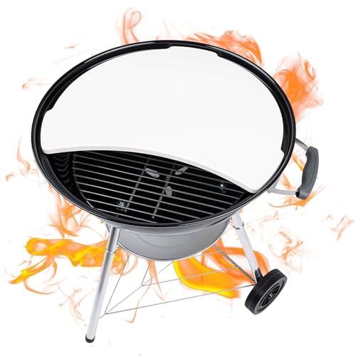Smoking Stone & Pizza Stone for 22" Weber Kettle Grill Accessories - Chargriller - Heat Deflecting Grill Stone - Ceramic Accessory Turns Your Charcoal Grill Into a Smoker or Outdoor Oven - BBQ Dragon