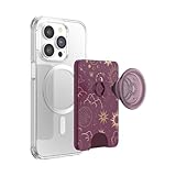 PopSockets Phone Wallet with Expanding Grip, Phone Card Holder, Wireless Charging Compatible, Wallet Compatible with MagSafe - Celestial Mauve