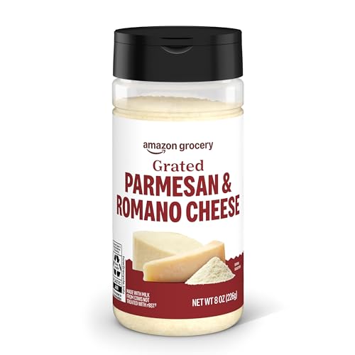 Amazon Grocery, Grated Parmesan & Romano Cheese Shaker, 8 Oz (Previously Happy Belly, Packaging May Vary)