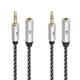 Cable Matters 2-Pack Headphone Extension Cable 10 ft (3.5mm Extension Cable/Aux Extension Cable, Aux Cord Extension) in Black - 10 Feet