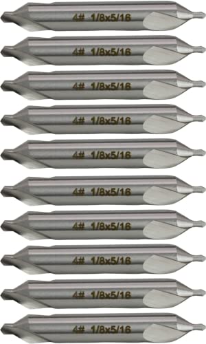 CME 10 pcs M2 High-Speed Steel Center Drills, No. 4 Size