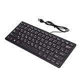 Yosoo Computer Keyboard Mini Thin 78 Keys Keyboard, USB Wired Keyboard with Russian German French English, Portable Personal Wired Keyboard Mute for Desktop Computer Laptop (Russian)