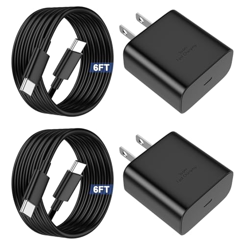 45W Fast Charger USB C for Sam-Sung 2Pack Fast Charging with 6FT Type C Cable for Sam-Sung Galaxy S24 Ultra S23 Ultra,S24/S24+/S23/S22/S21,Z Fold 5 6/Z Flip 5 6,Galaxy Tab S9/S8/S7 PPS Wall Charger