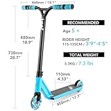 Limit LMT68 Mini Pro Stunt Kick Scooter-Short and Small Freestyle Trick Scooters for Kids Ages 5 Years and Up-Professional Complete BMX Scooter Perfect for Beginners Children Boys and Girls Gifts Blue