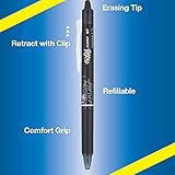 PILOT Frixion Erasable Pens - 6 Pack (3 Black & 3 Blue Ink Pens Included) + 4 Bonus Refills - Frixion Clicker Erasable Pens Retractable Gel Ink Pen - Fine Point 0.7 mm Used for Rocketbook & Notebook