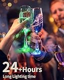 LOGUIDE Bar Decor Lights,Bottle Lights for Liquor Bottles,24 Pack RGB LED Coaster,7 Colors Sticker Light up Coasters for Drinks,Flash Light Up Cup Coaster Flashing Bottle Service Lights (Multicolor)