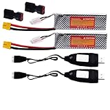 Blomiky 2 Pack XT60 Plug 11.1V 3S 2200mAh Lipo Battery and 1 Charger for RC Evader BX Car RC Truck RC Truggy RC Airplane UAV Drone FPV 11.1V 2200mAh XT60 2