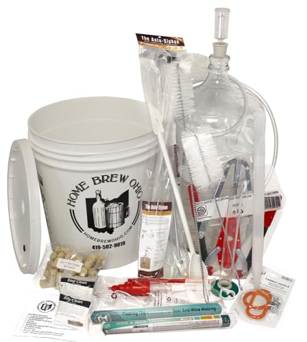 Ultimate Wine Making Equipment Starter Kit with 6 Gallon Glass Carboy