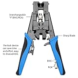 TLS.eagle Coax Cable Crimping Kit Adjustable Tool Set Coaxial Cable Crimping Tool for RG59 RG6 F BNC RCA with 20 PCS F Compression Connectors