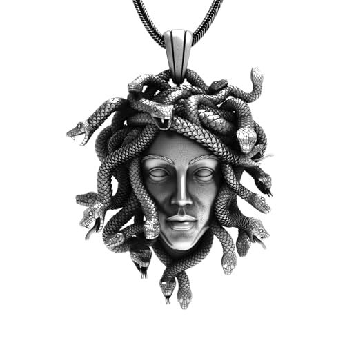 Exquisite 925 Sterling Silver Medusa Necklace - Mythical Gorgon Pendant, Artisan Greek Mythology Jewelry, Elegant Handmade Designer Piece