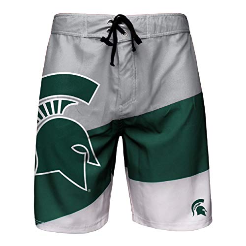 FOCO NCAA Michigan State Spartans Mens Color Dive Swim BoardshortsColor Dive Swim Boardshorts, Team Color, XL