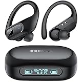 occiam Wireless Earbuds Bluetooth Headphones Ear Buds 96Hrs Playback Sport Over-Ear Waterproof Wireless Headphones Earphones with Earhooks ENC Mics Clear Call for Sport Running Workout Black