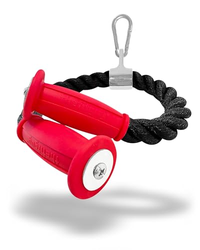 THEFITGUY Ergonomic Tricep Rope | 30” Non-Slip Cable Attachment | Wrist Pressure Relief | Grip Strength & Forearm Activation | Home & Commercial Gym Accessory | for Cable Machine & Smart Gym