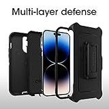 OtterBox iPhone 14 Pro Max (ONLY) Defender Series Case - BLACK , rugged & durable, with port protection, includes holster clip kickstand