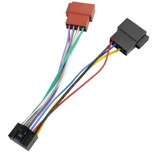 Jayubien ISO Wiring Harness Adapter Compatible with Kenwood 16Pin Stereo Radio Wire Harness Connector Plug