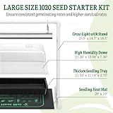 SOLIGT 1020 Size Seed Starter Kit with Grow Light and Heat Mat - Strong Seed Starter Tray, 7" Humidity Dome, Grow Light Stand for Seed Starting & Seedling Propagation