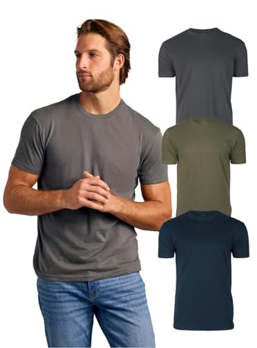 True Classic Mens T-Shirts - Short Sleeve Crew Neck Plain Novelty T Shirt for Men, Pack of 3, Variety, M