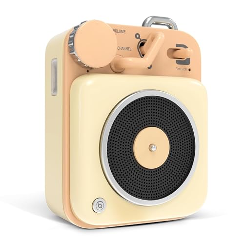 MUZEN Mini Bluetooth Speaker, Button Small Cute Portable Metal Retro Wireless Speaker with Loud Volume Great Sound and Portable Lanyard & Gift Bag for Office Classic Vintage Decor