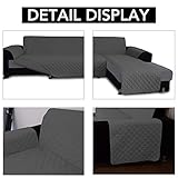 Easy-Going Sectional Couch Covers for Dogs L Shape Sofa Cover Reversible Sofa Slipcover Chaise Lounge Cover Furniture Protector Cover for Pets Dog Cat (Large, Dark Gray/Dark Gray)