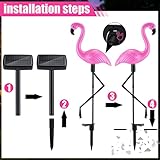 Geelin 9 Packs Pink Flamingo Solar Outdoor Light Decoration IP55 Waterproof Flamingo Solar Stake Lights LED Solar Powered Pathway Lights for Garden Yard Patio Lawn Walkway Driveway (Classic)