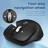 CITLLA Wireless Bluetooth Mouse (USB + BT1 + BT2), Full Size Mouse, 4-Way Scrolling, Multi-Device Silent Mouse for Computer, Laptop, iPad, MacBook (Black)