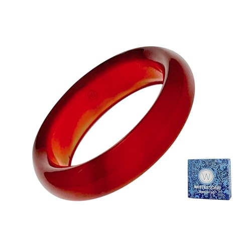 WHITESTONE JEWELRY CO. - Chakra Stone Ring Collection, Stone Bands for Men and Women, Stackable Agate Ring, Red Carnelian - Root, Size 7