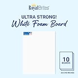 Royal Brites Premium White Foam Board 30” x 40” - 10 Pack - Sturdy & Lightweight 3/16" Thick Board for Art, Work Presentations, & School Projects