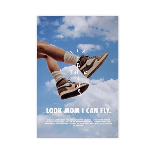 ELKPDOE Travis Scott Poster Look Mom I Can Fly Poster Music Album Canvas Poster Unframe:12x18inch(30x45cm)