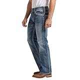 Silver Jeans Co. Men's Zac Relaxed Fit Straight Leg Jeans, Light Indigo, 36W x 30L