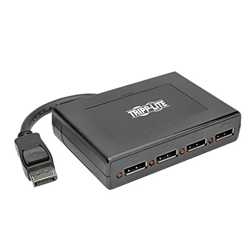Tripp Lite 4-Port DisplayPort Multi Stream Transport MST Hub, DP 1.2 to DP, UHD 4Kx2K (B156-004-V2), Black