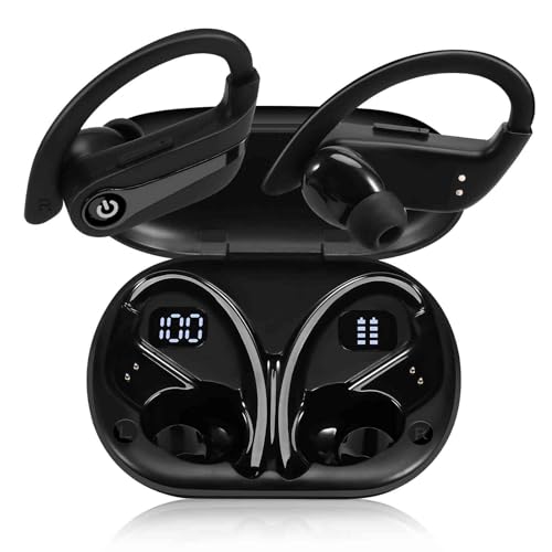 Wireless Earbuds for Oppo Reno4 with Immersive Sound True 5.0 Bluetooth Over The Ear Sport Headphones with a Charging Case - Stereo Calls Touch Control IPX7 Sweatproof Deep Bass