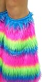 ToBeInStyle Women's Faux Fur Knee Hi Leg Warmer (Rainbow)