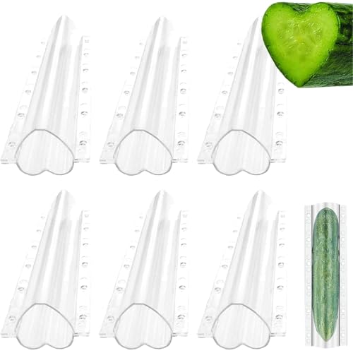 Cucumber Molds for Growing, Vegetable Styling Growth Plastic Mold, Fruit Plastic Stereotypes Accessories, Shaping Tool for Garden Yard(Heart Shape,6pcs)