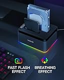 Inateck RGB SATA to USB 3.0 Hard Drive Docking Station with Offline Clone, for 2.5 and 3.5 Inch HDDs and SSDs, UASP Supported, Black SA02003