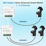 Smart Energy Monitor, Two-Way Bilateral Energy Meter,Tuya App with 2PCS 120A CT Current Transformers Clamps,WiFi AC 110V 220V Electricity Current Voltage Monitoring