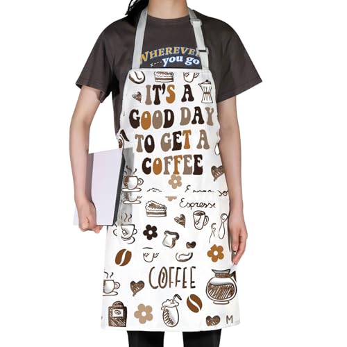 JNIAP Coffee Barista Apron Coffee Shop Apron It's A Good Day To Get A Coffee Gifts Coffee Apron For Women Men (Get A Coffee ap)