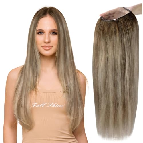 Full Shine Brazilian Remy Human Hair 22 Inch U Part Wig Color 3 Fading To Color 8 And 22 Balayage Hair Wigs One Piece 150 Gram For Women Real Hair Wig Half Part Wigs