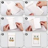 Crtiin 30 Pcs Jewelry Packaging Boxes 5.4"x3.4"x0.7" Paper Necklace Gift Box Bulk with Clear Window 30 Display Card 36 Sticker for Displaying Necklaces Rings Bracelets Earrings(White)