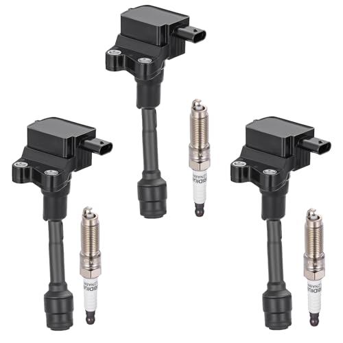 BDFHYK 3 Ignition Coil Pack UF736 and 3 Iridium Spark Plug 93593 Compatible with Ford 2018-2020 EcoSport, 2014-2017 Fiesta, 2015-2018 Focus 1.0L l3 Coil for CM5G12A366CB CM5G12A366CA
