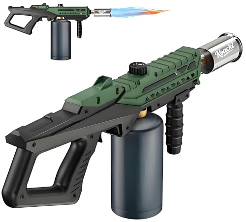 KOACKL Propane Torch Gun | Adjustable Flame Thrower Gun | Cooking Torch for BBQ, Searing Steak, Welding, Campfire & Charcoal (Propane Tank Not Included)