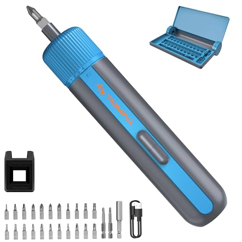 Tilswall High Torque Cordless Screwdriver with 25 S2 Steel Bits, Max 10 N.m with 4-Level Torque Control, 4V/260 RPM, 2200mAh Battery & USB-C Charging, Electric Screwdriver for DIY and Home Repairs