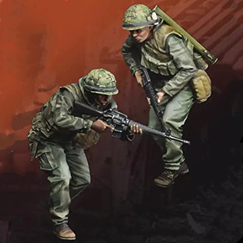 Risjc 1:35 Vietnam War US Army Resin Soldier Model (2 Persons) unpainted and unassembled Miniature Model kit/R54983