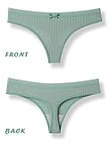 Kiench Teen Girls Thongs Underwear Cotton Panties for Teenager 10-18 Years Pack of 6 US Size 14-16/13-15 Years, Lable M, Light Colors (Pink & Blue & Green & Beige & 2 Grey)