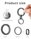 FEGVE Round Keychain Carabiner Clip with Titanium Mini Connecting Key Chain Rings for EDC