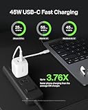 Belkin 45W Dual USB-C Wall Charger, Fast Charging Power Delivery 3.0 w/ GaN Technology for iPhone 16, 15, 14, 13, Pro, Pro Max, Plus, Mini, iPad, MacBook, Galaxy S25, Galaxy S24, & More - White