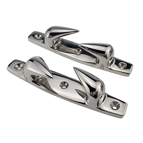 NRC&XRC Pair 3 Holes 6"(152mm) Heavy Dudy Marine Grade 316 Stainless Skene Boat Angled Bow Chocks Yacht Deck Dock Mooring Rope Cleat Chock