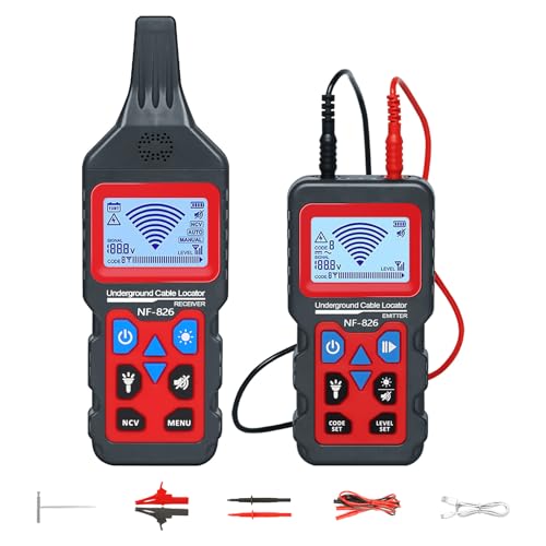 Underground Cable Locator, Rocky Mars Cable Tester Wire Tracker, NF826 Underground Wire Locator for Dog Fence Cables, Test Short Circuit Breaker of Wall